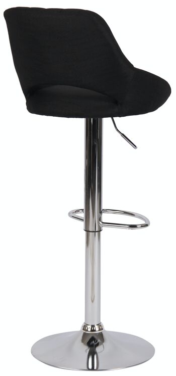 Tabouret de bar Milet tissu chrome noir 48x46,5x85 noir Matière métal 4