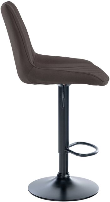 Tabouret de bar Toni tissu noir taupe 50x49,5x91 taupe Matière métal 4