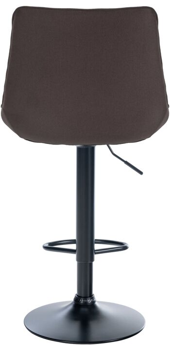 Tabouret de bar Toni tissu noir taupe 50x49,5x91 taupe Matière métal 6