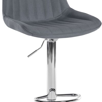 Bar stool Toni fabric chrome Gray 50x49.5x91 Gray Material metal