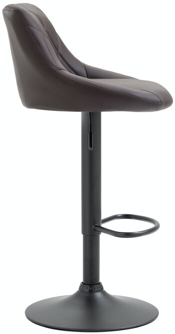 Tabouret de bar Lazio simili cuir marron noir 49x46x83 simili cuir marron métal 4