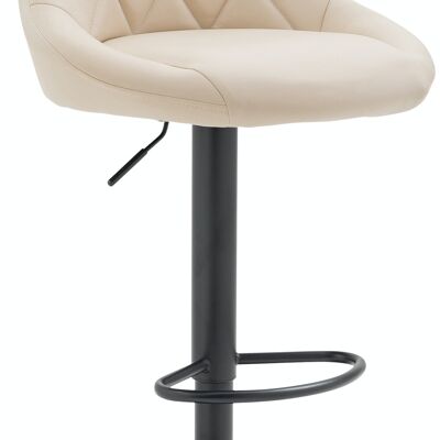 Bar stool Lazio imitation leather black cream 49x46x83 cream leatherette metal