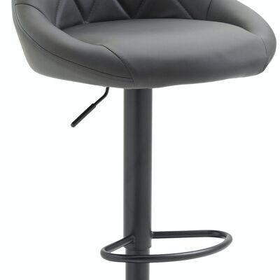 Bar stool Lazio imitation leather black Gray 49x46x83 Gray leatherette metal
