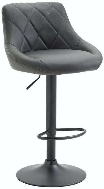 Tabouret de bar Lazio simili cuir noir Gris 49x46x83 Métal simili cuir gris 1