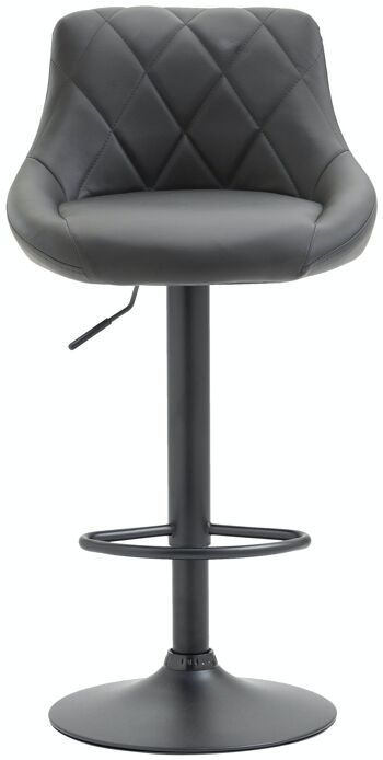 Tabouret de bar Lazio simili cuir noir Gris 49x46x83 Métal simili cuir gris 3