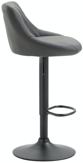 Tabouret de bar Lazio simili cuir noir Gris 49x46x83 Métal simili cuir gris 4