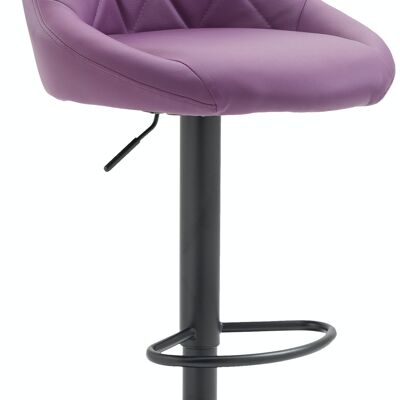 Bar stool Lazio imitation leather black purple 49x46x83 purple leatherette metal