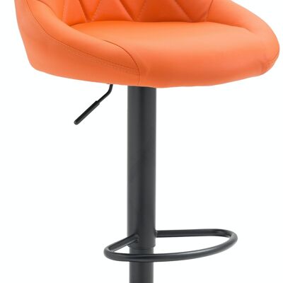 Bar stool Lazio imitation leather black orange 49x46x83 orange leatherette metal