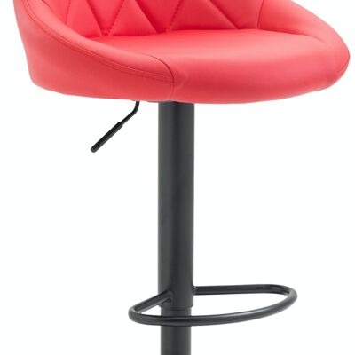 Bar stool Lazio imitation leather black red 49x46x83 red leatherette metal