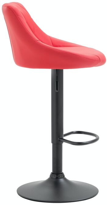 Tabouret de bar Lazio simili cuir noir rouge 49x46x83 simili cuir rouge métal 4