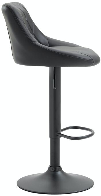 Tabouret de bar Lazio simili cuir noir noir 49x46x83 simili cuir noir métal 4