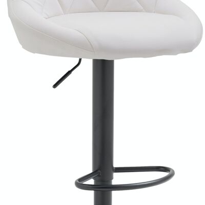 Bar stool Lazio imitation leather black white 49x46x83 white leatherette metal