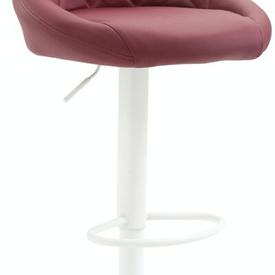 Bar stool Lazio imitation leather white bordeaux 49x46x83 bordeaux leatherette metal