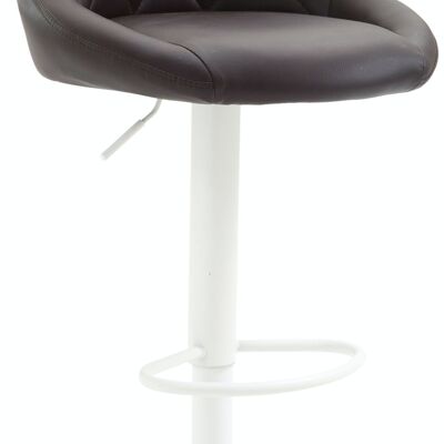 Bar stool Lazio imitation leather white brown 49x46x83 brown leatherette metal