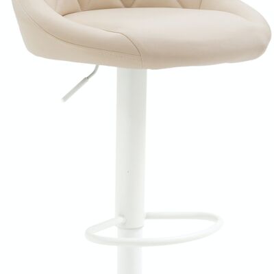 Bar stool Lazio imitation leather white cream 49x46x83 cream leatherette metal