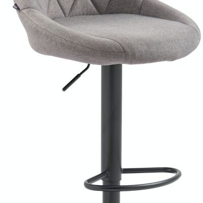 Bar stool Lazio fabric black Gray 49x46x83 Gray Material metal