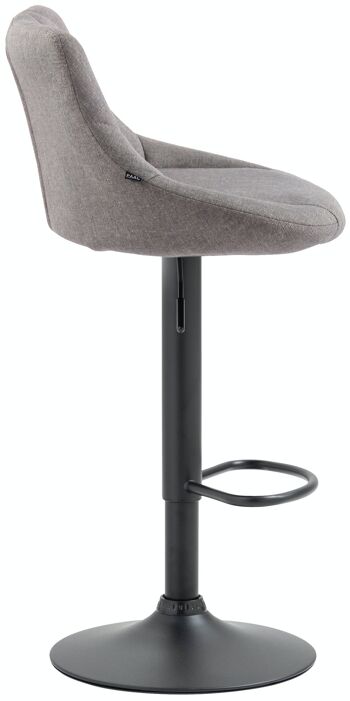 Tabouret de bar Lazio tissu noir Gris 49x46x83 Gris Matière métal 4