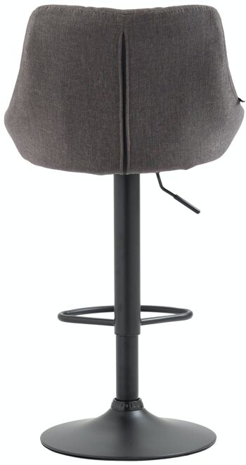 Tabouret de bar Lazio tissu noir Gris 49x46x83 Gris Matière métal 5