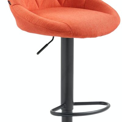 Tabouret de bar Lazio tissu noir orange 49x46x83 orange Matière métal