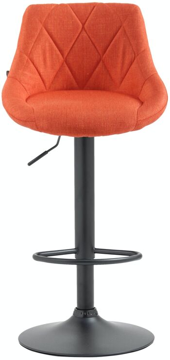 Tabouret de bar Lazio tissu noir orange 49x46x83 orange Matière métal 3