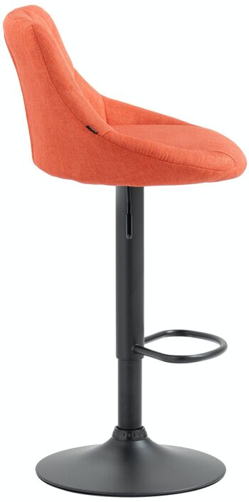 Tabouret de bar Lazio tissu noir orange 49x46x83 orange Matière métal 4