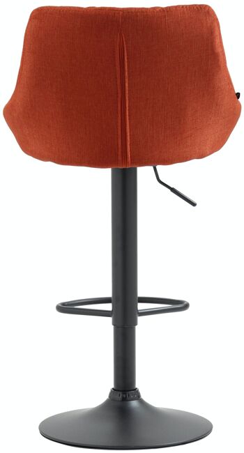 Tabouret de bar Lazio tissu noir orange 49x46x83 orange Matière métal 5