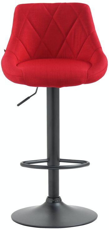 Tabouret de bar Lazio tissu noir rouge 49x46x83 rouge Matière métal 3