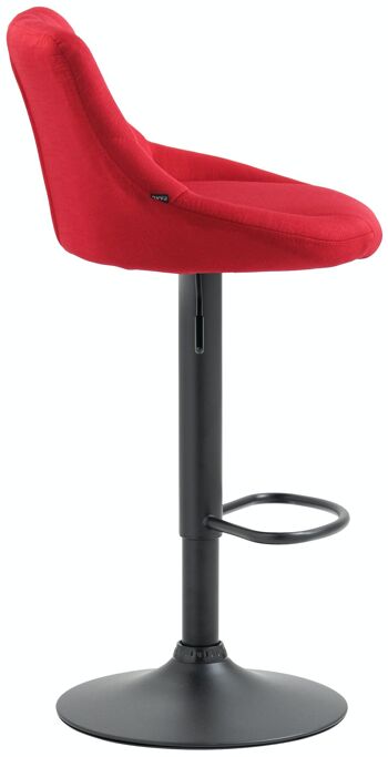 Tabouret de bar Lazio tissu noir rouge 49x46x83 rouge Matière métal 4