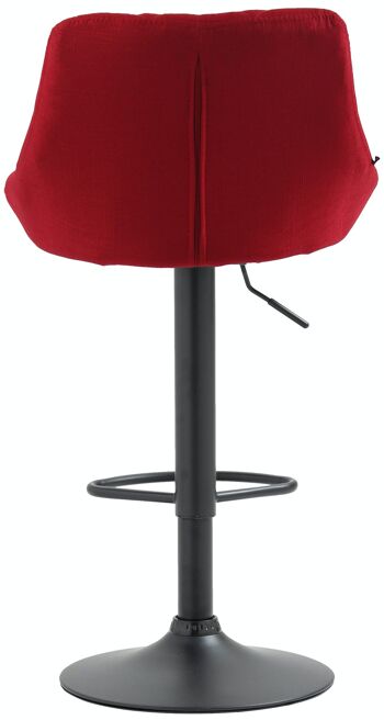 Tabouret de bar Lazio tissu noir rouge 49x46x83 rouge Matière métal 5