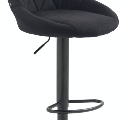 Tabouret de bar Lazio tissu noir noir 49x46x83 noir Matière métal