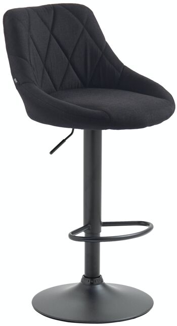 Tabouret de bar Lazio tissu noir noir 49x46x83 noir Matière métal 1