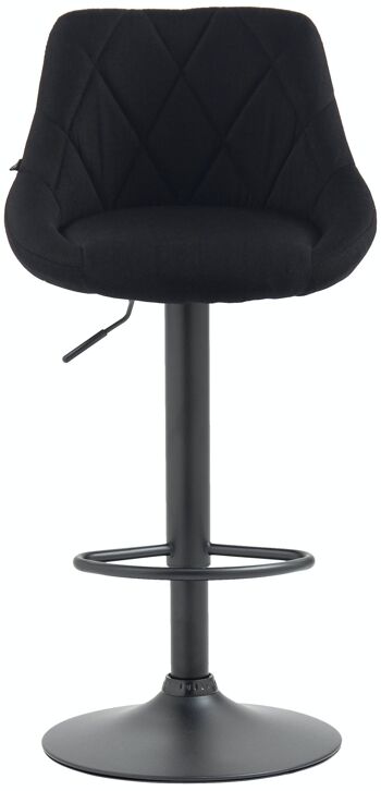 Tabouret de bar Lazio tissu noir noir 49x46x83 noir Matière métal 3