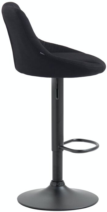 Tabouret de bar Lazio tissu noir noir 49x46x83 noir Matière métal 4