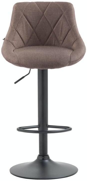 Tabouret de bar Lazio tissu noir taupe 49x46x83 taupe Matière métal 3