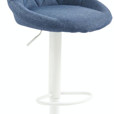 Bar stool Lazio fabric white blue 49x46x83 blue Material metal
