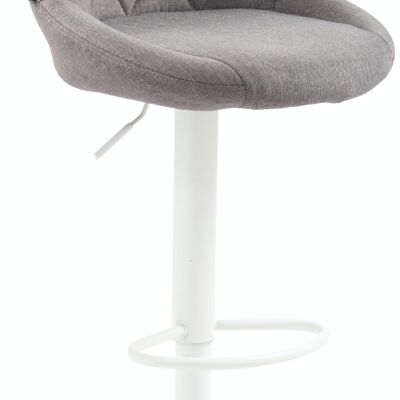 Bar stool Lazio fabric white Gray 49x46x83 Gray Material metal