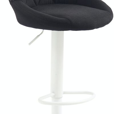 Bar stool Lazio fabric white black 49x46x83 black Material metal