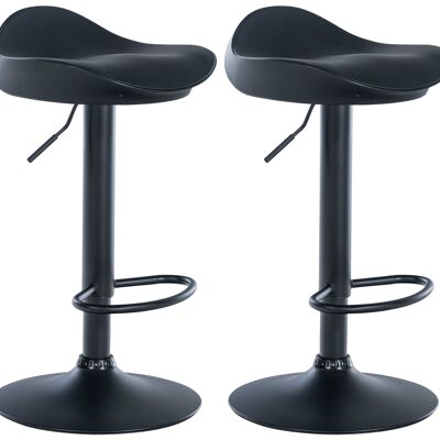 Set of 2 bar stools Alisson black 40x39x66 black artificial leather metal