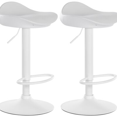 Conjunto de 2 taburetes de bar Alisson blanco 40x39x66 cuero artificial blanco metal