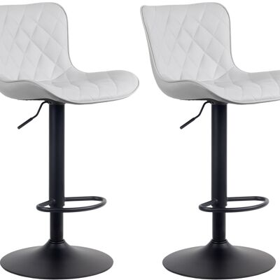 Set of 2 bar stools Emma imitation leather white 54x48x83 white  metal