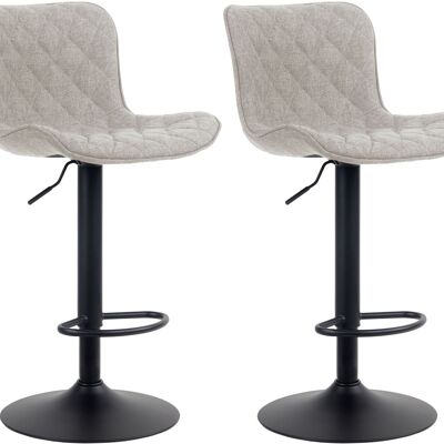 Set of 2 bar stools Emma fabric taupe 54x48x83 taupe  metal