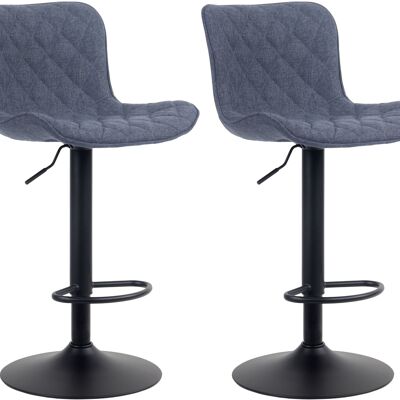 Set of 2 bar stools Emma fabric blue 54x48x83 blue  metal