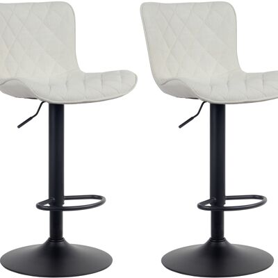 Set of 2 bar stools Emma fabric cream 54x48x83 cream  metal