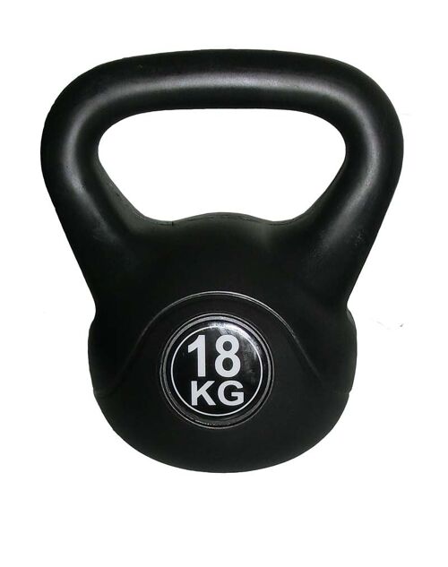 Kettlebell 18 kg zwart xx zwart