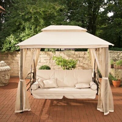 Kenia altalena crema 157x245x248 tubo acciaio metallo crema