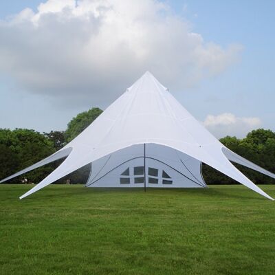 Tenda a stella XL 14m con pareti laterali bianco xx plastica bianca