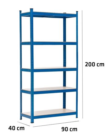 Insert étagère 90x40x200 bleu 40x90x90 bleu métal métal 7