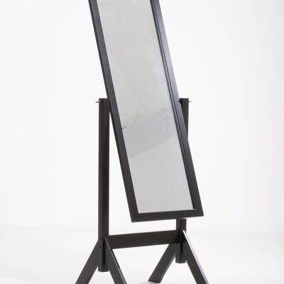 Miroir sur pied Elvis noir 50x58x153 bois noir