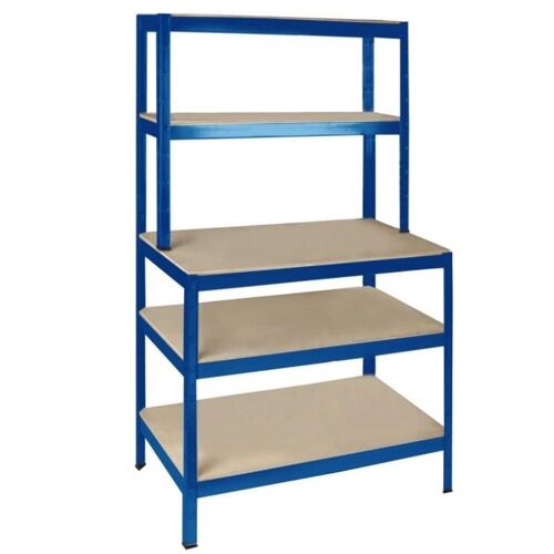 Inhaakstelling incl. werkbank 2+3 blauw 30x100x200 blauw metaal metaal