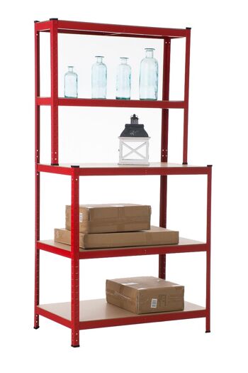 Rack enfichable avec établi 2+3 rouge 30x100x200 métal rouge métal 1